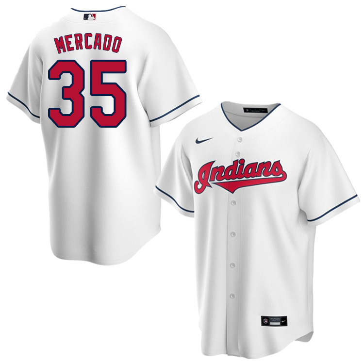 Nike Men #35 Oscar Mercado Cleveland Indians Baseball Jerseys Sale-White